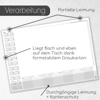 Schreibtischunterlage mit Kantenschutz und 2 Jahres-Kalender 2025-2026 I DIN A2 I 40 Blatt I aus Papier zum Abreißen I Kalendarium I Organizer I tr297