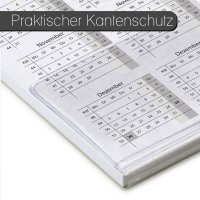 Schreibtischunterlage mit Kantenschutz und 2 Jahres-Kalender 2025-2026 I DIN A2 I 40 Blatt I aus Papier zum Abreißen I Kalendarium I Organizer I tr297
