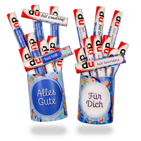 younikat Aufkleber-Set Alles Gute und Für Dich passend für zwei Duplo Pralinen Packungen I selbstklebend I zum Verschenken I Geburtstag I you0007