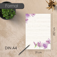 Briefpapier Set Blume Frühling I DIN A4 I 50 Blatt I...