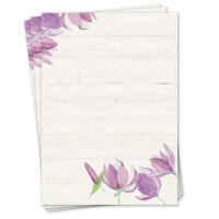 Briefpapier Set Blume Tulpe Motiv I 50 Blatt 90 g/m²...