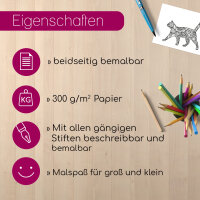 younikat Katze Postkarten zum Ausmalen 24 Stk. I DIN A6 I Kinder Erwachsene I zum Selbstgestalten I Geschenk-idee Katzen-liebhaber Haustier I you0209