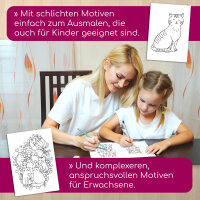 younikat Katze Postkarten zum Ausmalen 24 Stk. I DIN A6 I Kinder Erwachsene I zum Selbstgestalten I Geschenk-idee Katzen-liebhaber Haustier I you0209