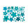 Aufkleber-Set Blumen Blümchen I blau grün türkis I Flower-Power Sticker für Roller Fahrrad Notebook Laptop Handy Auto-Aufkleber I wetterfest I kfz_241