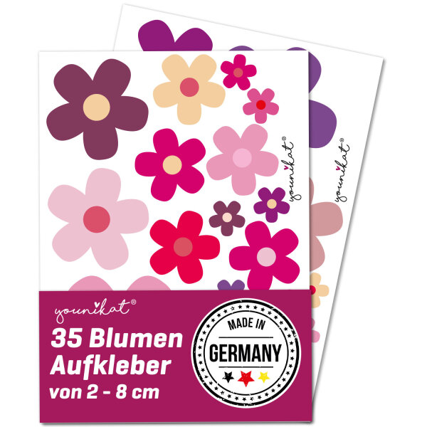 Blumen-Aufkleber-Set Blümchen I DIN A4 I Lila I Witterungsbeständig I kfz_242