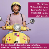 Blumen-Aufkleber-Set Blümchen I DIN A4 I Lila I Witterungsbeständig I kfz_242