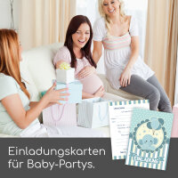 #detailverliebt 15 Geburtstags Einladungskarten I dv174 I DIN A6 I Einladung Set Kinder-Geburtstag Baby-Party Baby-Shower zum Ausfüllen für Kinder Jungen Jungs blau