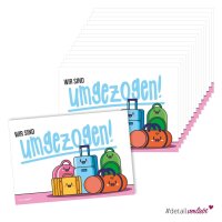 #detailverliebt Wir sind umgezogen Postkarten 15x I für Umzug Einweihungsparty Einladung Auswandern I Neue Adresse I Wohungswechsel I Umzugs-Anzeige I dv152