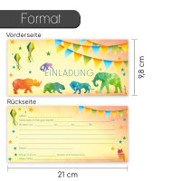 15 Zoo Einladungskarten I dv_094 I DIN lang (210 x 98 mm)