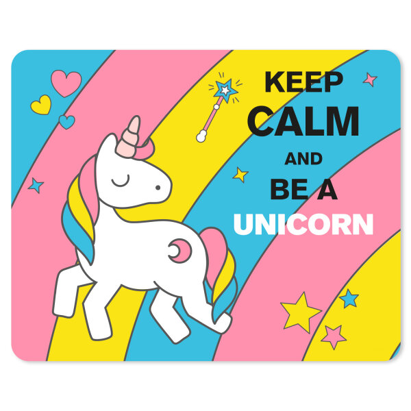 1 Einhorn Mousepad Keep Calm and be a Unicorn I dv_145 I 24 x 19 cm
