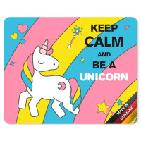 younikat Mousepad Einhorn Keep Calm and be a Unicorn I 24 x 19 cm Mauspad süß flach rechteckig rutschfest mit Einhorn-Motiv I dv145