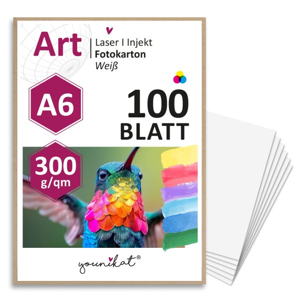 younikat 1000 Stück Postkarten DIN A6 weiß 300 g/m² blanko Papier - dv355