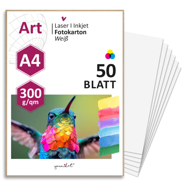 100er Set blanko Bastelkarton DIN A4 - DIY I zum Selbstgestalten Basteln Malen Beschreiben für Scrapbook-ing und vieles mehr I weiß I dv368