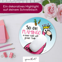 Mauspad mit Motiv – Flamingo pink rund - Ø 22 cm I rutschfest I dv_228