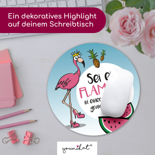 Mauspad Mit Smiley-Motiv – Rund, Ø 22 Cm, Gelb, Rutschfeste Unterseite & Wasserabweisende Oberfläche