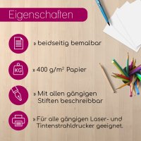younikat 200 Stück Postkarten DIN A6 weiß 400 g/m² Papier blanko - dv1004