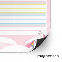 Einhorn-Stundenplan mit magnetischer Rückseite in rosa I DIN A4 I zum Schulanfang I für Mädchen I magnetisch abwischbar wiederbeschreibbar I dv_515