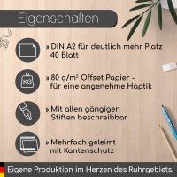 easydruck24de Schreibtischunterlage mit Wolken-Motiv und Kantenschutz I DIN A2 (59,4 x 42 cm) I 40 Blatt I aus Papier zum Abreißen I Unterlage für Büro und Zuhause I dv602
