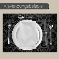 younikat 100 Stück Tischunterlagen Black Ornament I DIN A3 (420 x 297 mm) I Platzset aus Papier in schwarz, edel I Einweg Tischset I Einmal-Platzdeckchen I dv008