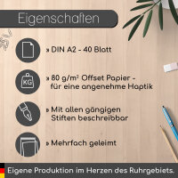 easydruck24de Schreibtischunterlage Wochenplaner To-do I DIN A2 (420 x 594 mm) I 40 Blatt I schwarz-weiß I Organizer zum Beschreiben neutral I für Büro Home-Office I dv543