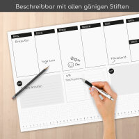 easydruck24de Schreibtischunterlage Wochenplaner To-do I DIN A2 (420 x 594 mm) I 40 Blatt I schwarz-weiß I Organizer zum Beschreiben neutral I für Büro Home-Office I dv543