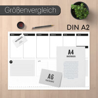 easydruck24de Schreibtischunterlage Wochenplaner To-do I DIN A2 (420 x 594 mm) I 40 Blatt I schwarz-weiß I Organizer zum Beschreiben neutral I für Büro Home-Office I dv543
