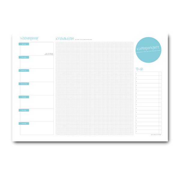 1 Schreibtisch-Unterlage Freche Woche I dv_291 I DIN A2 I Wochenplan Wochenplaner Schreibunterlage Organizer zum Beschreiben Abreißen lustig
