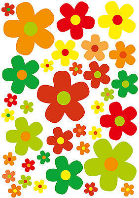 Aufkleber Set Blumen Blümchen bunt I Flower-Power Sticker I kfz_243
