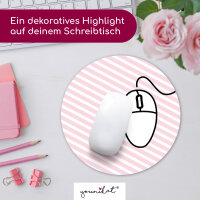 younikat Mauspad mit Streifen in rosa I Ø 22 cm rund I dv_274