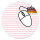younikat Mauspad mit Streifen in rosa I Ø 22 cm rund I dv_274