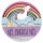 younikat Einhorn-Mauspad Nö. Einfach Nö. in lila I Ø 22 cm rund Mousepad mit Spruch und Regenbogen I in Standard-Größe rutschfest I violett I dv266