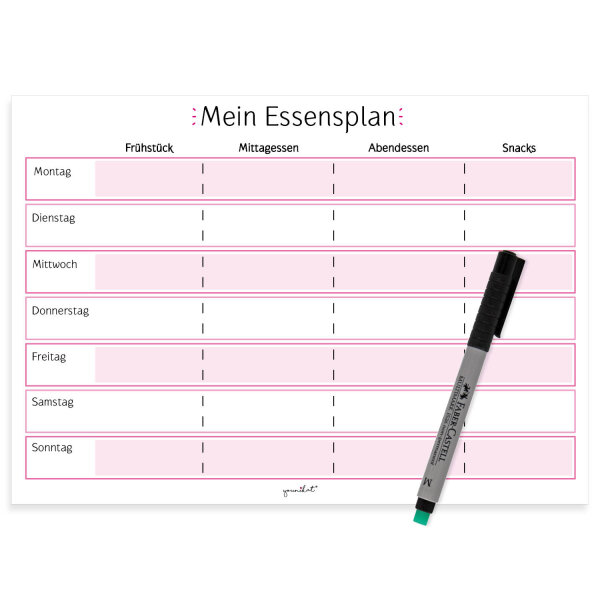 Mein Essensplan I dv356 I DIN A4 I Whiteboard I