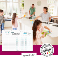 Haushaltsplan mit selbstklebender Rückseite I dv363 I DIN A4 I Whiteboard Putzplan abwischbar I To-Do-Liste für den Haushalt Familie WG