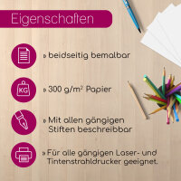 50er Set blanko Bastelkarton DIN A4 - DIY I zum Selbstgestalten Basteln Malen Beschreiben für Scrapbook-ing und vieles mehr I weiß I dv368