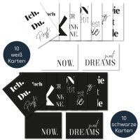 20er-Postkarten-Set in Schwarz Weiß mit persönlichen Sprüchen | DIN A6 I dv_389