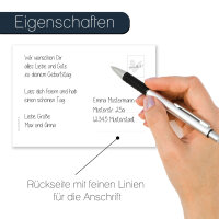20er-Postkarten-Set in Schwarz Weiß mit persönlichen Sprüchen | DIN A6 I dv_389