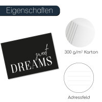 20er-Postkarten-Set in Schwarz Weiß mit persönlichen Sprüchen | DIN A6 I dv_389