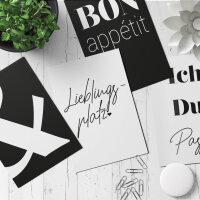 20er-Postkarten-Set in Schwarz Weiß mit persönlichen Sprüchen | DIN A6 I dv_389