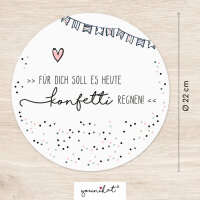 younikat Mauspad Konfetti weiß rund - Ø 22 cm abwischbare Oberfläche I dv_382