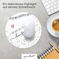younikat Mauspad Konfetti weiß rund - Ø 22 cm abwischbare Oberfläche I dv_382