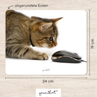 younikat Mauspad Katzen I 24 x 19 cm I Mousepad in Standard-Größe rutschfest I dv397