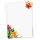 Briefpapier Set Tropical Flowers I 50 Blatt 90 g/m²  DIN A4 I stilvolles Schreibpapier vielseitig verwendbar grün pink gelb rot I Geburtstag Urkunde Speisekarte I dv_426
