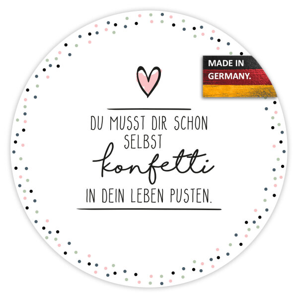 younikat Mauspad Konfetti weiß rund - Ø 22 cm I rutschfest I dv_472