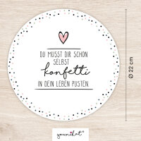 younikat Mauspad Konfetti weiß rund - Ø 22 cm I rutschfest I dv_472