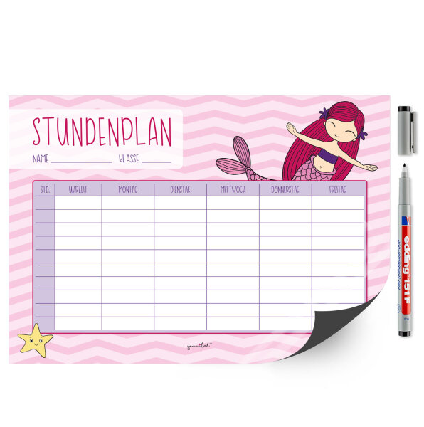 Meerjungfrau Stundenplan I magnetisch