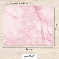 Mauspad mit Motiv Marmor Look rosa  - 24 x 19 cm abwischbare Oberfläche I dv_672