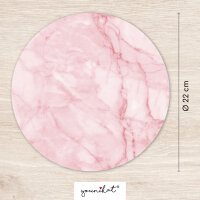 Mauspad mit Motiv Marmor Look rosa weiß Ø 22 cm abwischbare Oberfläche I dv_671