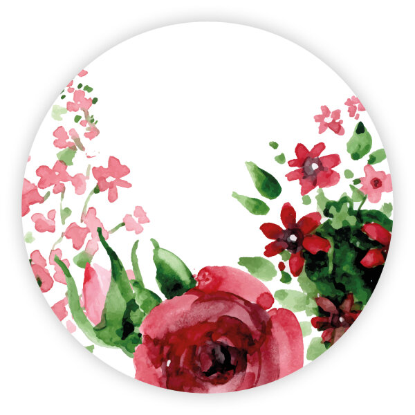 4 Untersetzer für Getränke mit Rosen Motiv I Ø 10 cm Kork I Aquarell für Tasse Becher Glas I rund rutschfest I dv705