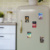 10 Kühlschrank-Magnete I 55 x 88 mm I mit schönen Sprüchen und hellen Motiven
