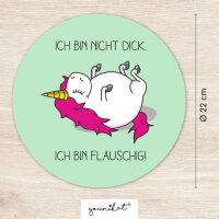 younikat Mauspad Einhorn I Ø 22 cm rund I rutschfest I pink grün Mousepad I dv732